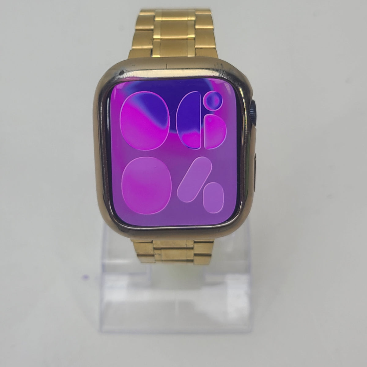 Apple Watch Series 9 45mm Midnight Aluminum GPS MRMF3LL/A Gold Stainless Link Band