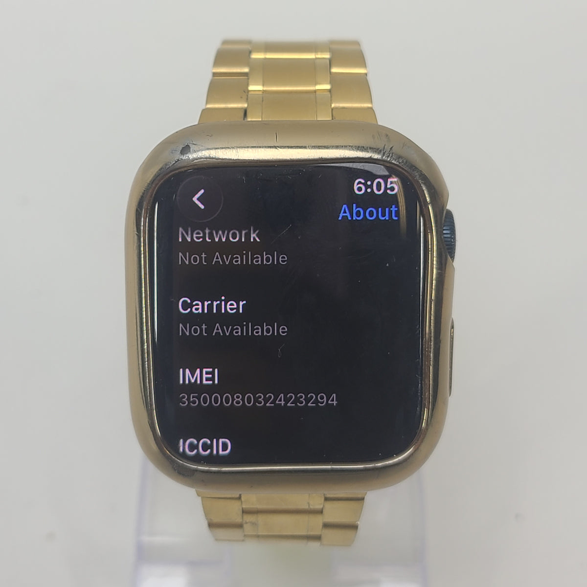 Apple Watch Series 9 45mm Midnight Aluminum GPS MRMF3LL/A Gold Stainless Link Band