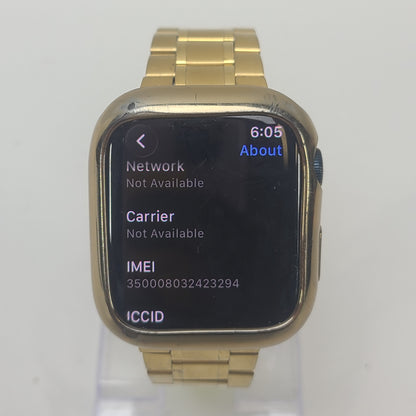 Apple Watch Series 9 45mm Midnight Aluminum GPS MRMF3LL/A Gold Stainless Link Band