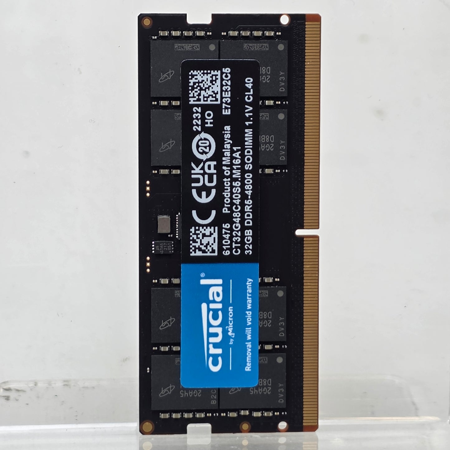 Crucial 32GB DDR5 4800MHz Laptop RAM SODIMM CT32G48C40S5 PC5-38400