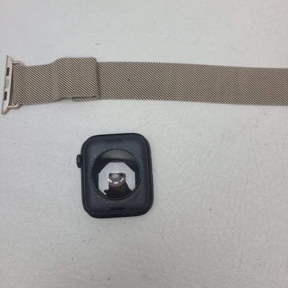 Apple Watch SE 2nd Gen 44mm Midnight GPS Cellular Unlocked Gold Milanese Band
