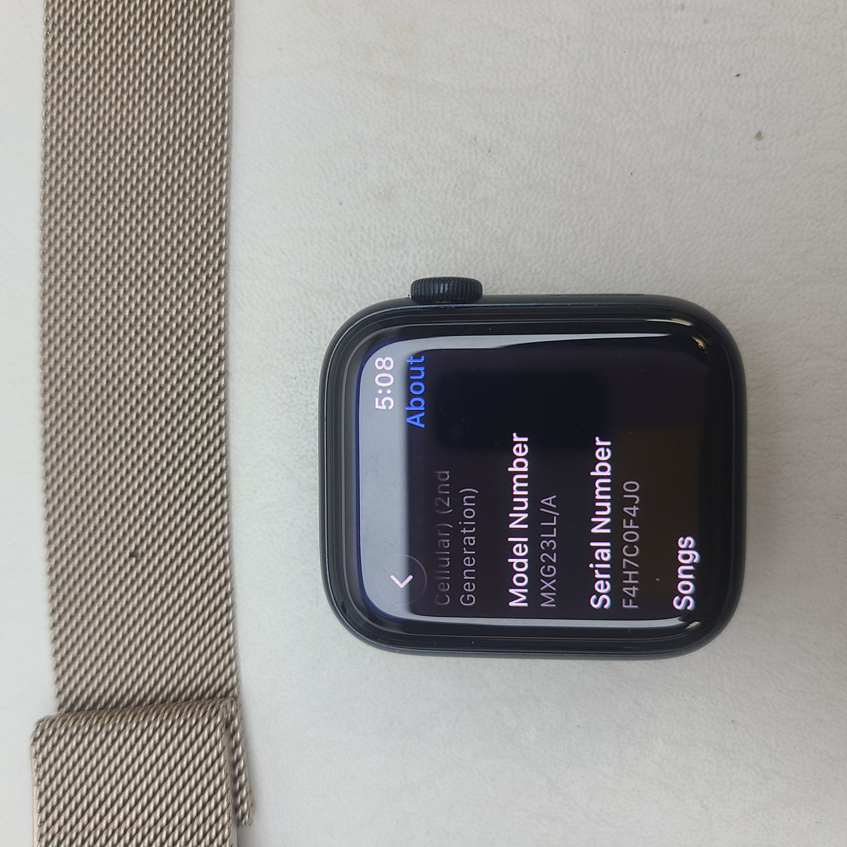 Apple Watch SE 2nd Gen 44mm Midnight GPS Cellular Unlocked Gold Milanese Band