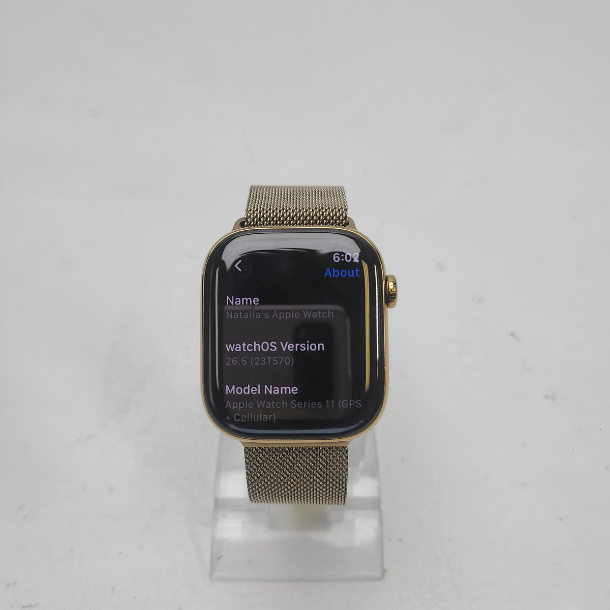 Unlocked Apple Watch Series 11 46MM Gold Titanium Gold Milanese Loop MFD84LW/A