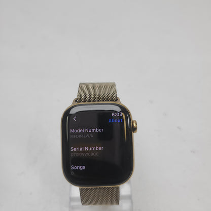 Unlocked Apple Watch Series 11 46MM Gold Titanium Gold Milanese Loop MFD84LW/A
