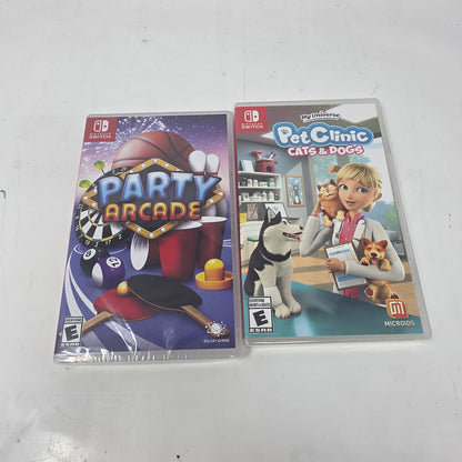 Lot of 2 Nintendo Switch Games Party Arcade & My Universe Pet Clinic Cats