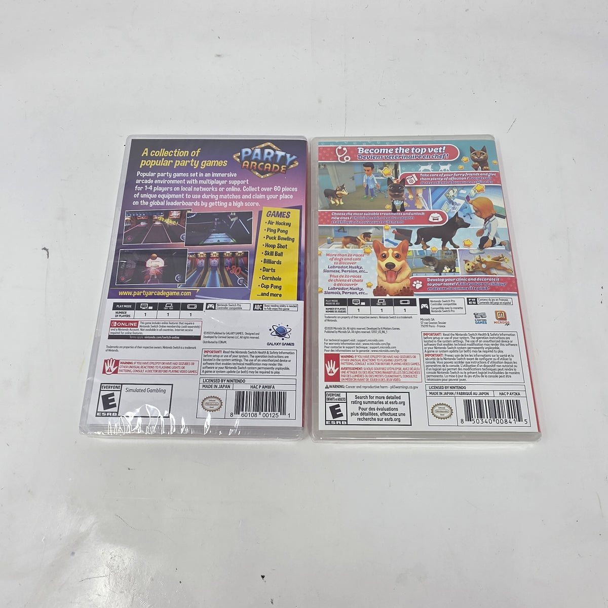 Lot of 2 Nintendo Switch Games Party Arcade & My Universe Pet Clinic Cats