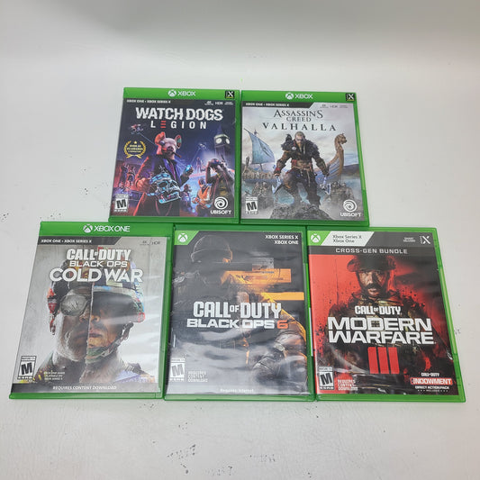 Lot of 5 Microsoft Xbox Games Watch Dogs Valhalla Black Ops Cold War 6 MW3