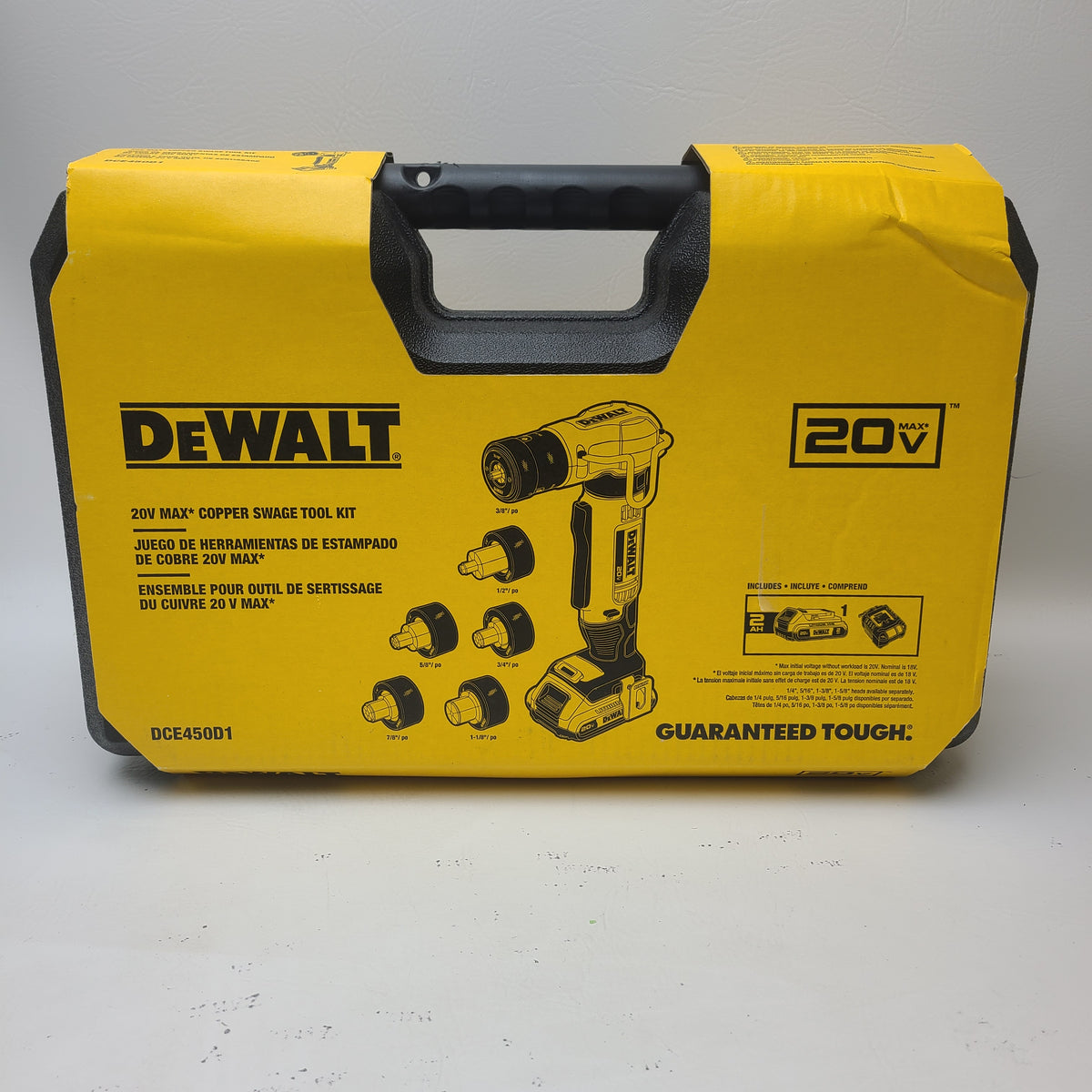 New DeWALT 20V MAX Copper Swage Tool Kit DCE450D1 w/Battery & Charger