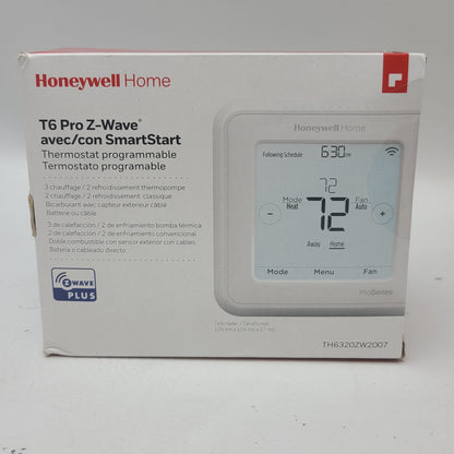 New Honeywell T6 Pro Z-Wave Plus with SmartStart Thermostat TH6320ZW2007