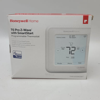 New Honeywell T6 Pro Z-Wave Plus with SmartStart Thermostat TH6320ZW2007