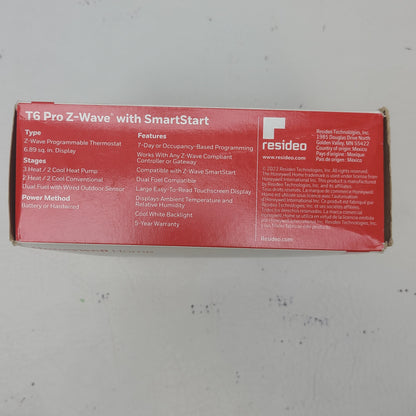 New Honeywell T6 Pro Z-Wave Plus with SmartStart Thermostat TH6320ZW2007