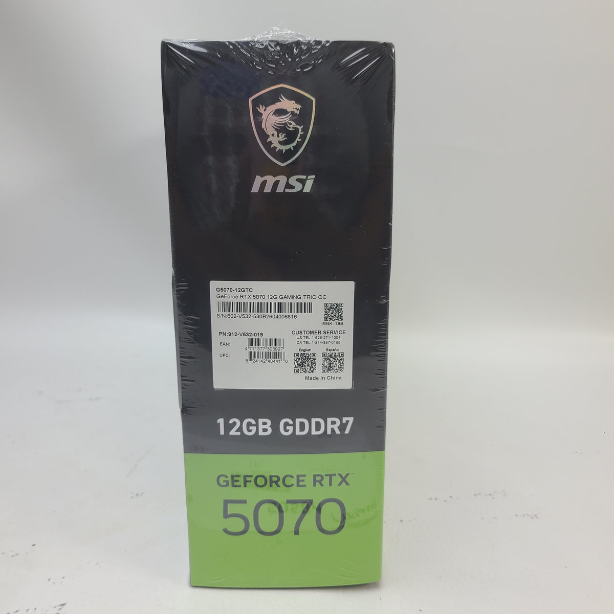 New MSI GeForce RTX 5070 Gaming Trio OC 12GB GDDR7 Graphics Card 