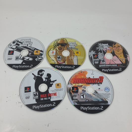 Lot of 5 Games PS2 GTA San Andreas Vice City GTA III Max Payne Burnout