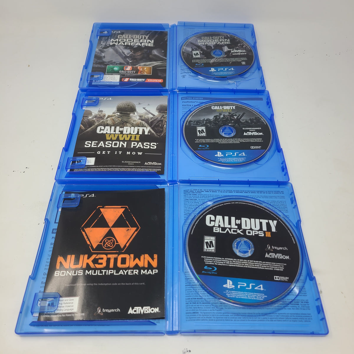 Lot of 6 Games PS4 GTA V Call of Duty Modern Warfare Black Ops 3 WWII Mortal Kombat