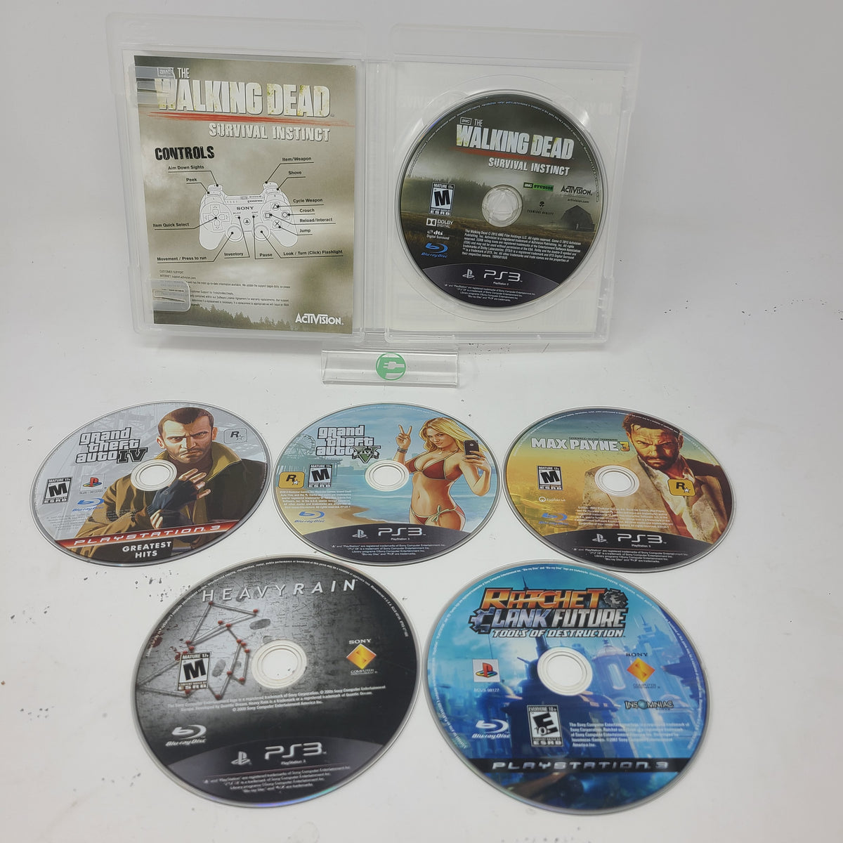 Lot of 6 Sony PS3 Games GTA IV V Walking Dead Max Payne Heavy Rain