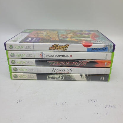 Lot of 5 Microsoft Xbox 360 Games Fallout 3 Tekken 6 Assassin's Creed II