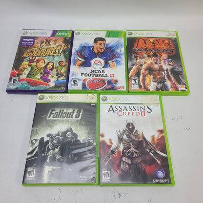 Lot of 5 Microsoft Xbox 360 Games Fallout 3 Tekken 6 Assassin's Creed II
