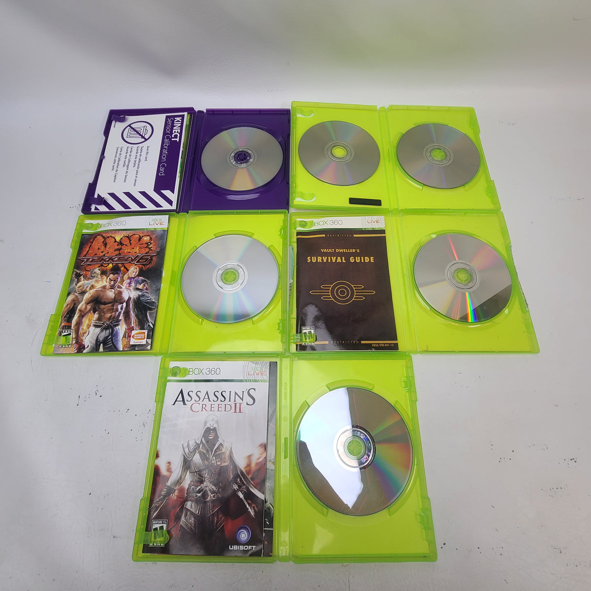 Lot of 5 Microsoft Xbox 360 Games Fallout 3 Tekken 6 Assassin's Creed II