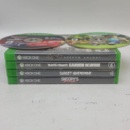 Lot of 6 Xbox One Games Minecraft Batman Arkham Sunset Overdrive Cars 3 