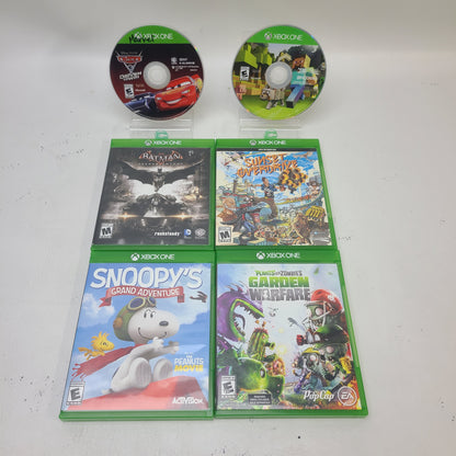 Lot of 6 Xbox One Games Minecraft Batman Arkham Sunset Overdrive Cars 3 