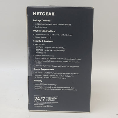 New NETGEAR AX2400 Dual Band WiFi 6 Wireless Router EAX16-100NAS