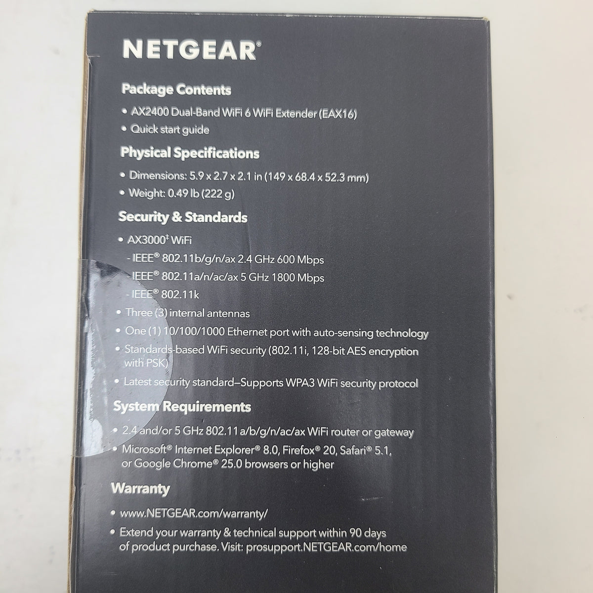 New NETGEAR AX2400 Dual Band WiFi 6 Wireless Router EAX16-100NAS