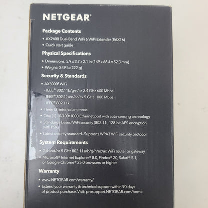 New NETGEAR AX2400 Dual Band WiFi 6 Wireless Router EAX16-100NAS