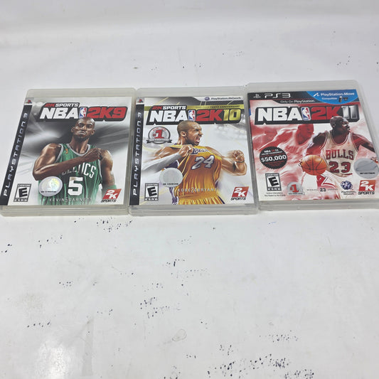Lot of 3 NBA 2K9 2K10 2K11 PS3 Games Kobe Bryant Jordan Garnett 
