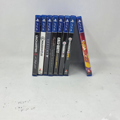 Lot of 8 Sony PlayStation 4 PS4 Games Madden 25 NBA 2K23 Batman Uncharted 4 CoD