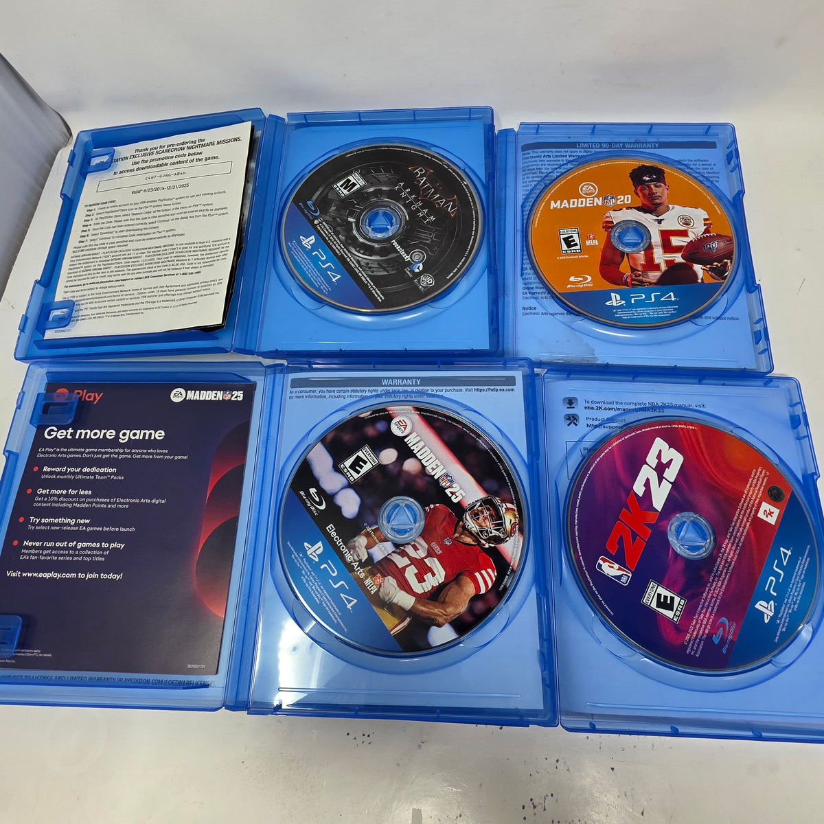 Lot of 8 Sony PlayStation 4 PS4 Games Madden 25 NBA 2K23 Batman Uncharted 4 CoD