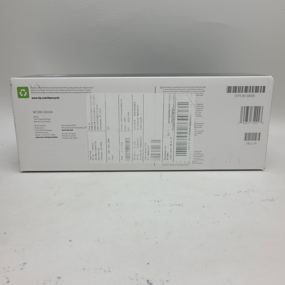 New HP LaserJet 138A Black Toner Cartridge W1380A
