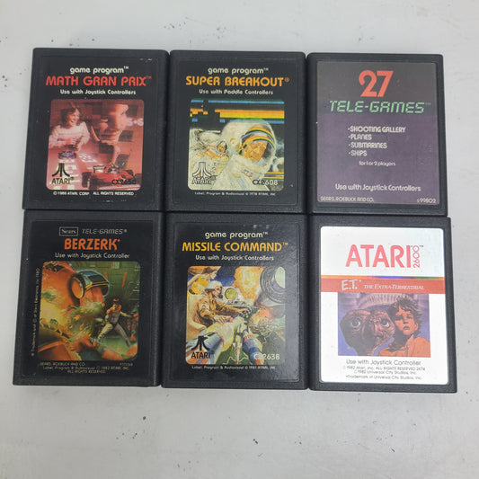 Lot of 6 Atari 2600 Games ET Berzerk Missile Command Super Breakout 