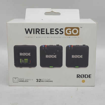 New Rode Go Gen 3 20Hz - 20kHz Compact Wireless Microphone System 