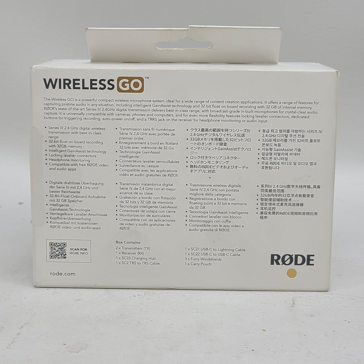 New Rode Go Gen 3 20Hz - 20kHz Compact Wireless Microphone System 