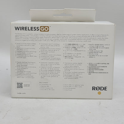 New Rode Go Gen 3 20Hz - 20kHz Compact Wireless Microphone System 