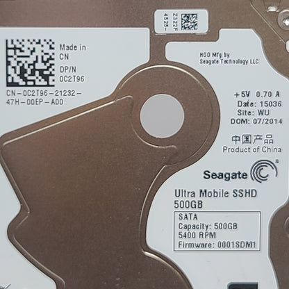 Seagate 2.5" Ultra Mobile SSHD 500GB SATA III 6Gbps HDD ST500LX012