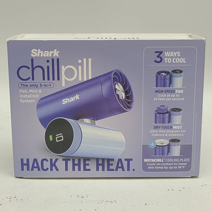New Shark ChillPill 3-in-1 Personal Cooling System w/ Fan InstaChill Haze