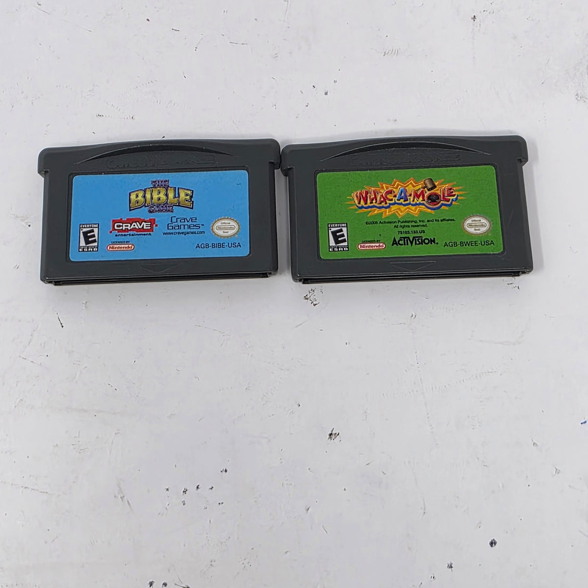 Lot of 2 Game Nintendo Boy Advance Games The Bible Game,Whac-A-Mole