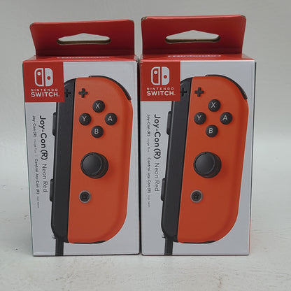 New Lot of 2 Nintendo Switch Joy-Con Grip 
Neon Red