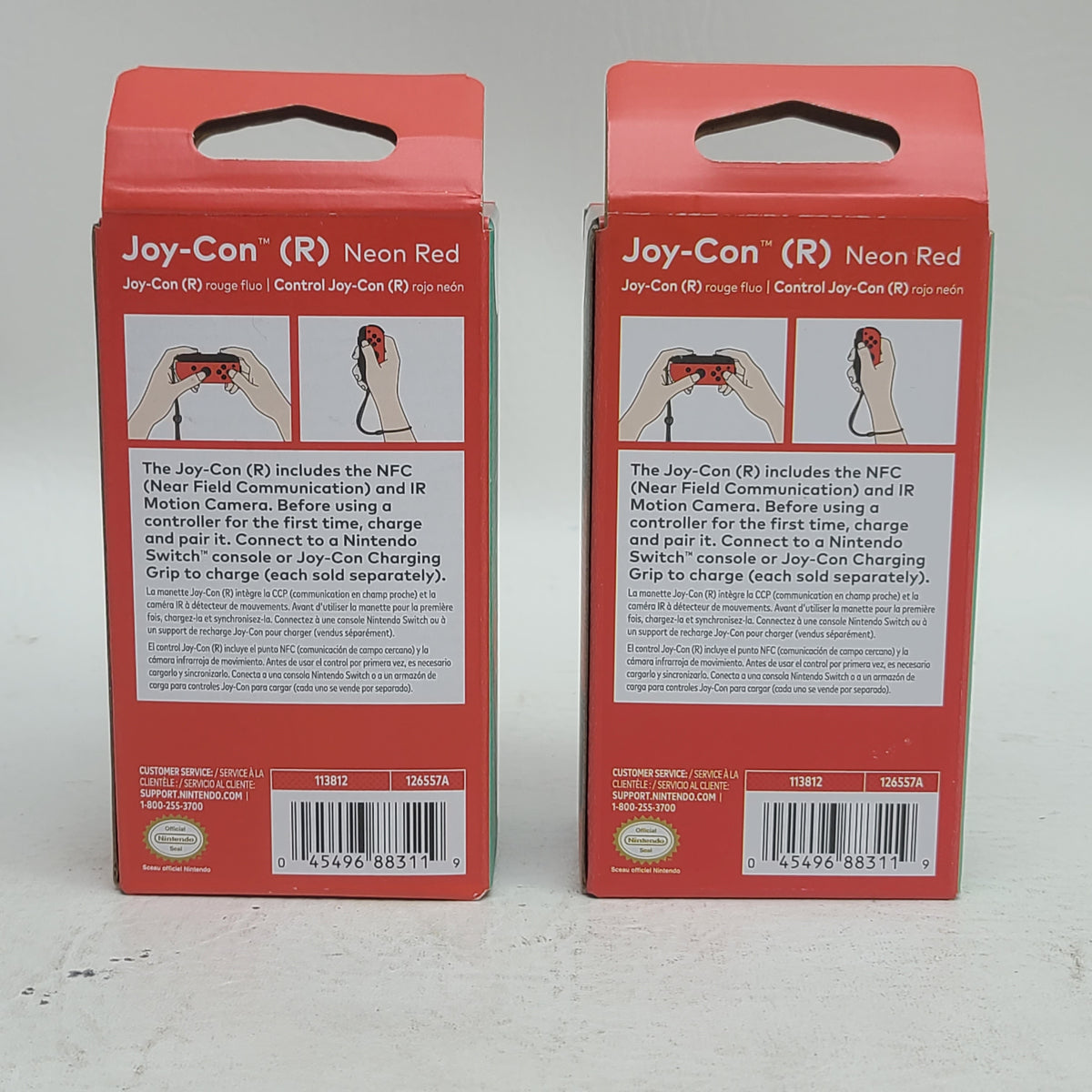 New Lot of 2 Nintendo Switch Joy-Con Grip 
Neon Red