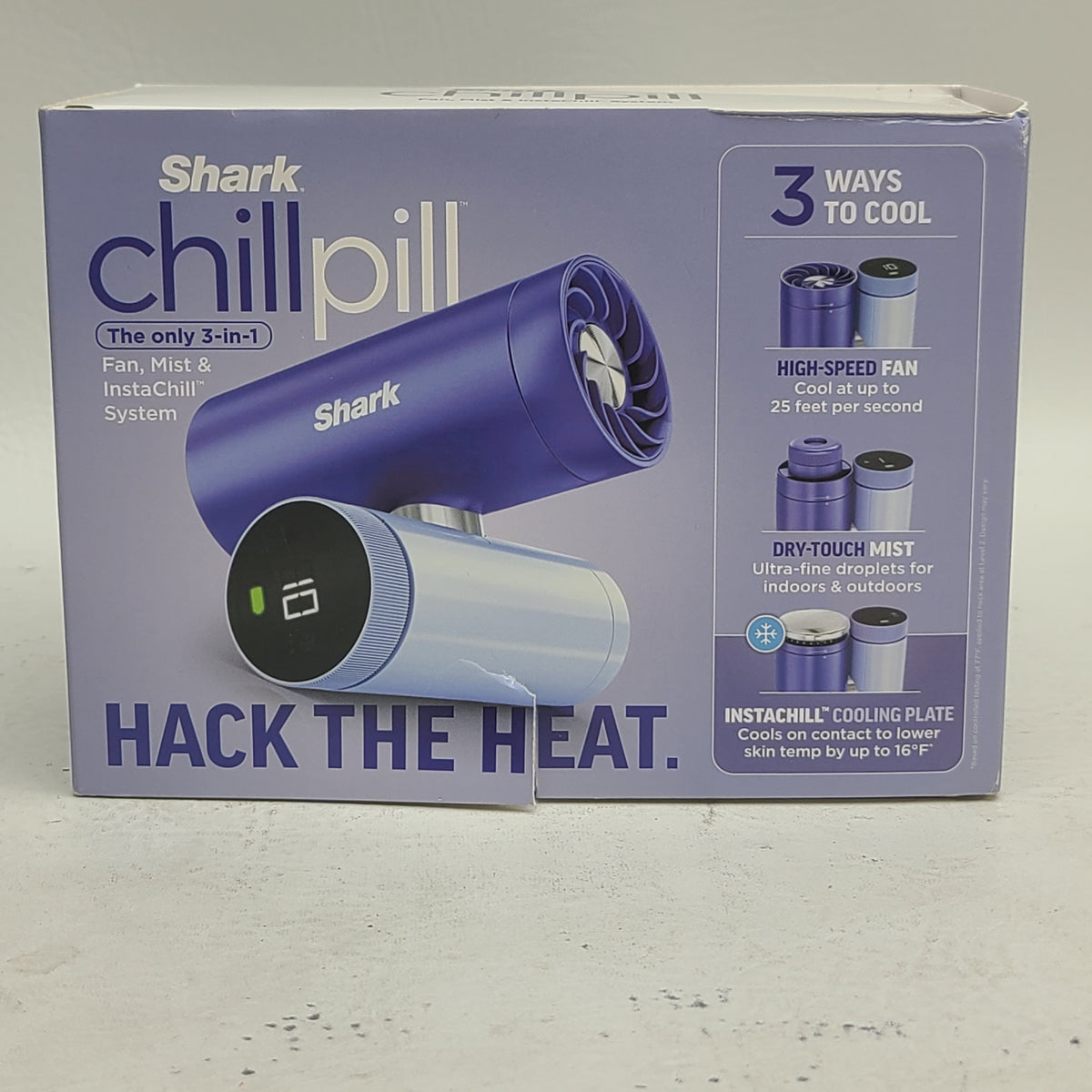 New Shark Chill Pill The Only 3-in-1 Fan, Mist & Instachill System FA022LV