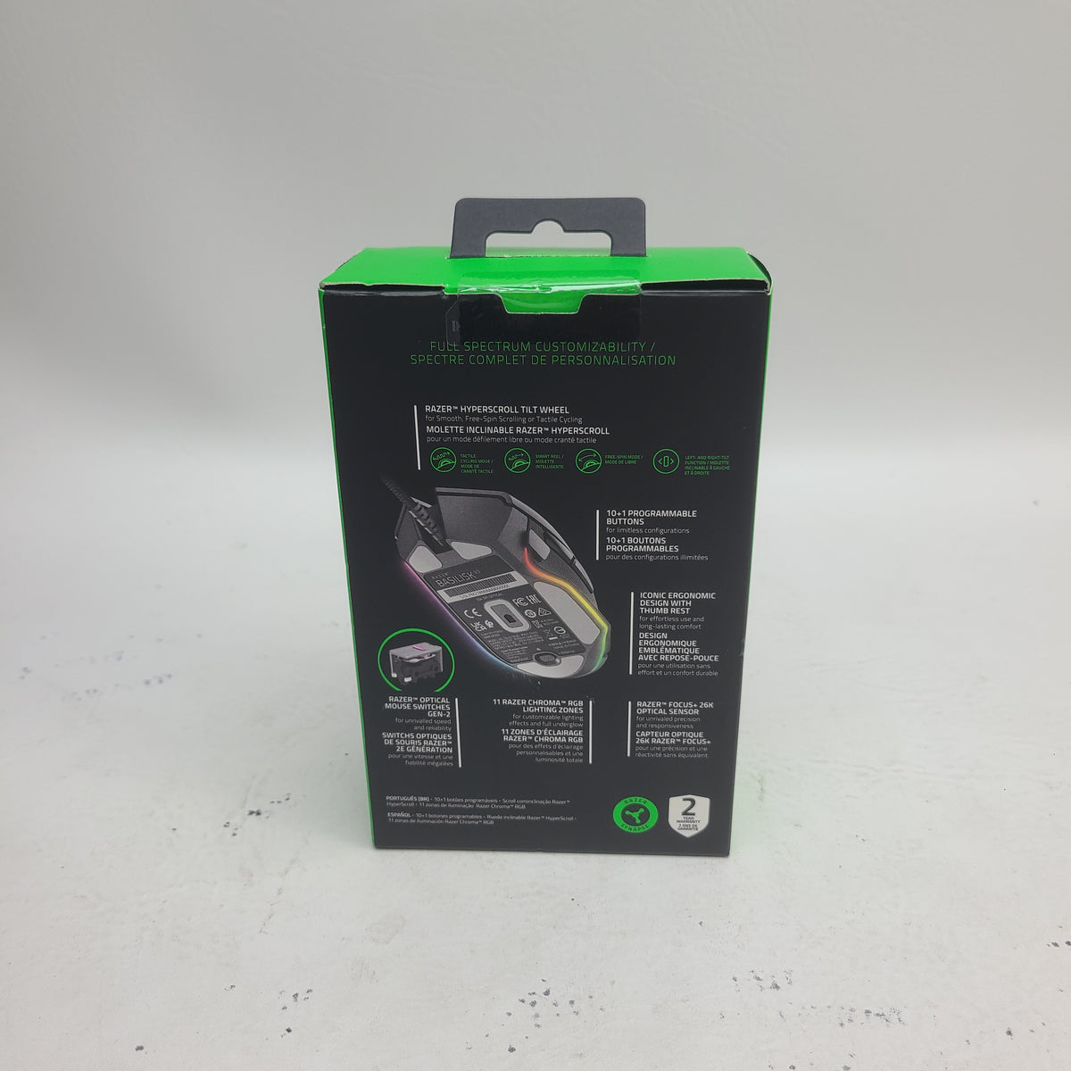 New Razer Basilisk V3 Customizable Ergonomic Wired Gaming Mouse Black