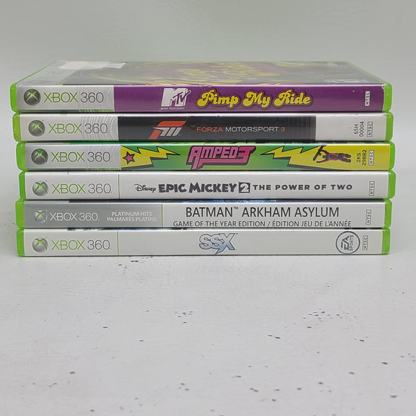 Lot of 6 Microsoft Xbox 360 Games Forza Batman SSX Pimp My Ride Epic M ...