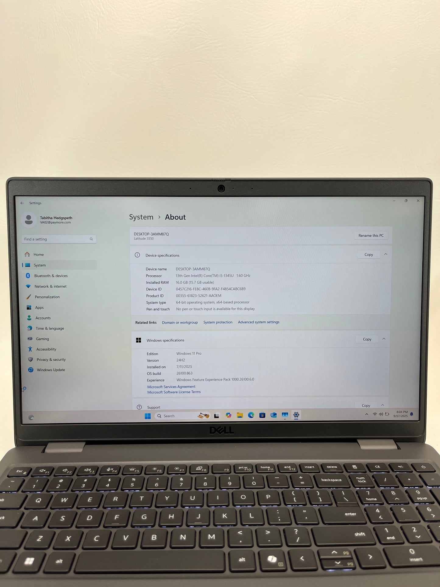 Dell LATITUDE 3550 DP96RF54 15.6" i5-1145G7 1.6GHz 8GB RAM 128GB SSD