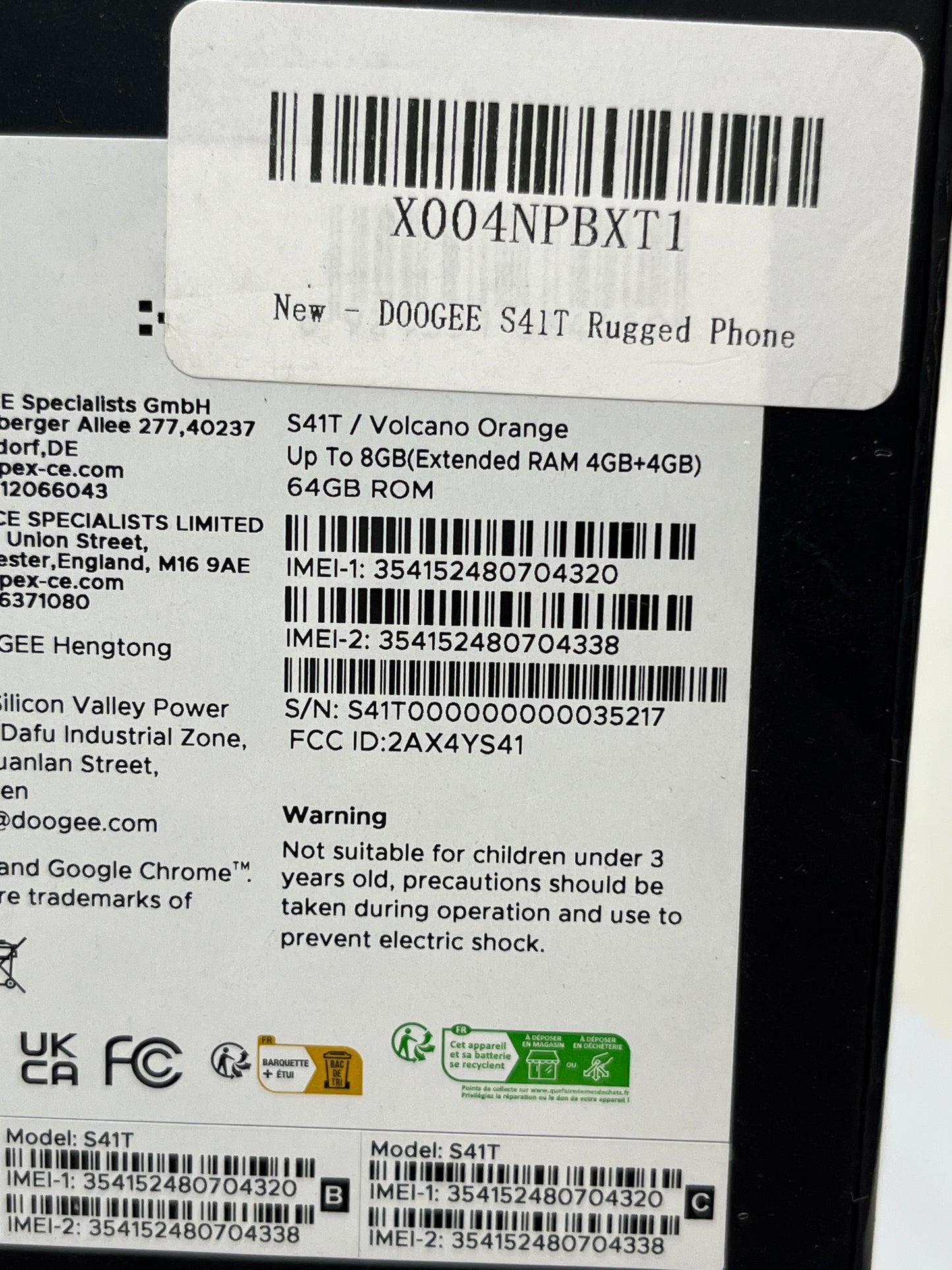 New Factory Unlocked Doogee S41T 64GB 13 Volcano Orange