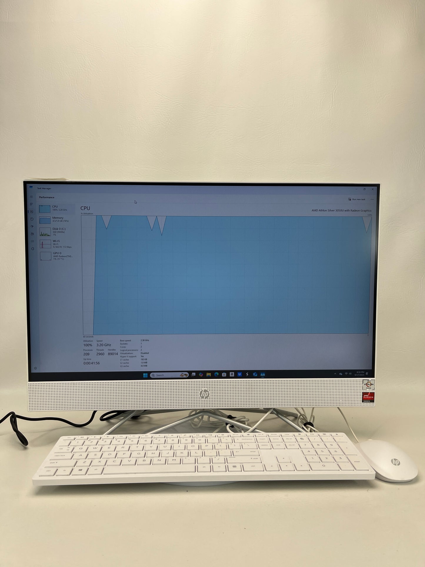 HP AIO-058TB7K TPC-0069-24 AMD ATHION SILVER 3050U 2.3 GHz 8GB RAM 256GB SSD