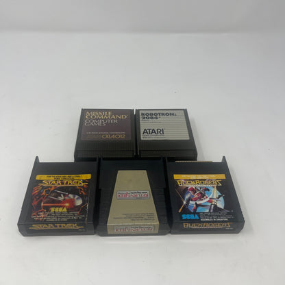 Lot of 5 Atari Games, ROBOTRON2084, MISSILE COMMAND, BUCK ROGERS(PLANET OF ZOOM), STAR TREK STRATEGIC OPERATION SIMULATOR, RETURN OF THE JEDI DEATH STAR BATTLE