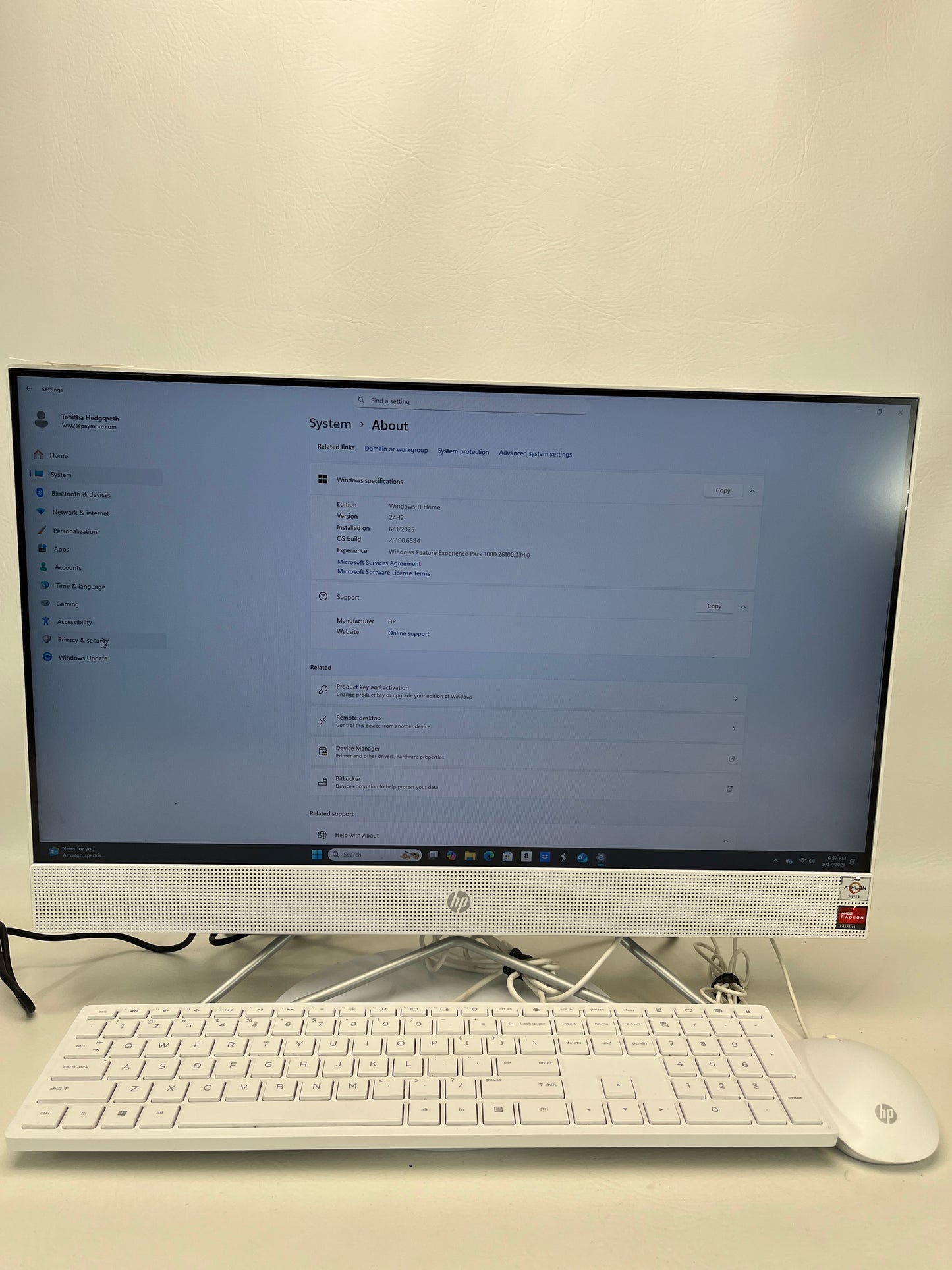 HP AIO-058TB7K TPC-0069-24 AMD ATHION SILVER 3050U 2.3 GHz 8GB RAM 256GB SSD