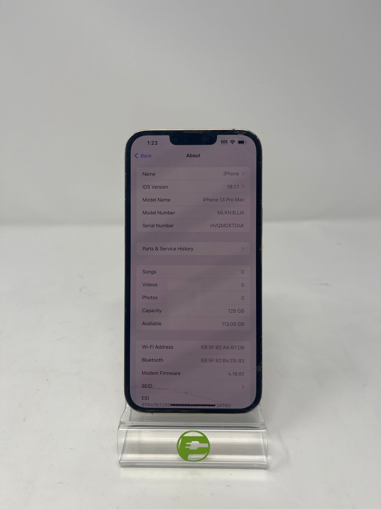 T-Mobile Apple iPhone 13 Pro Max 128GB 18.1.1 Gold MLKN3LL/A