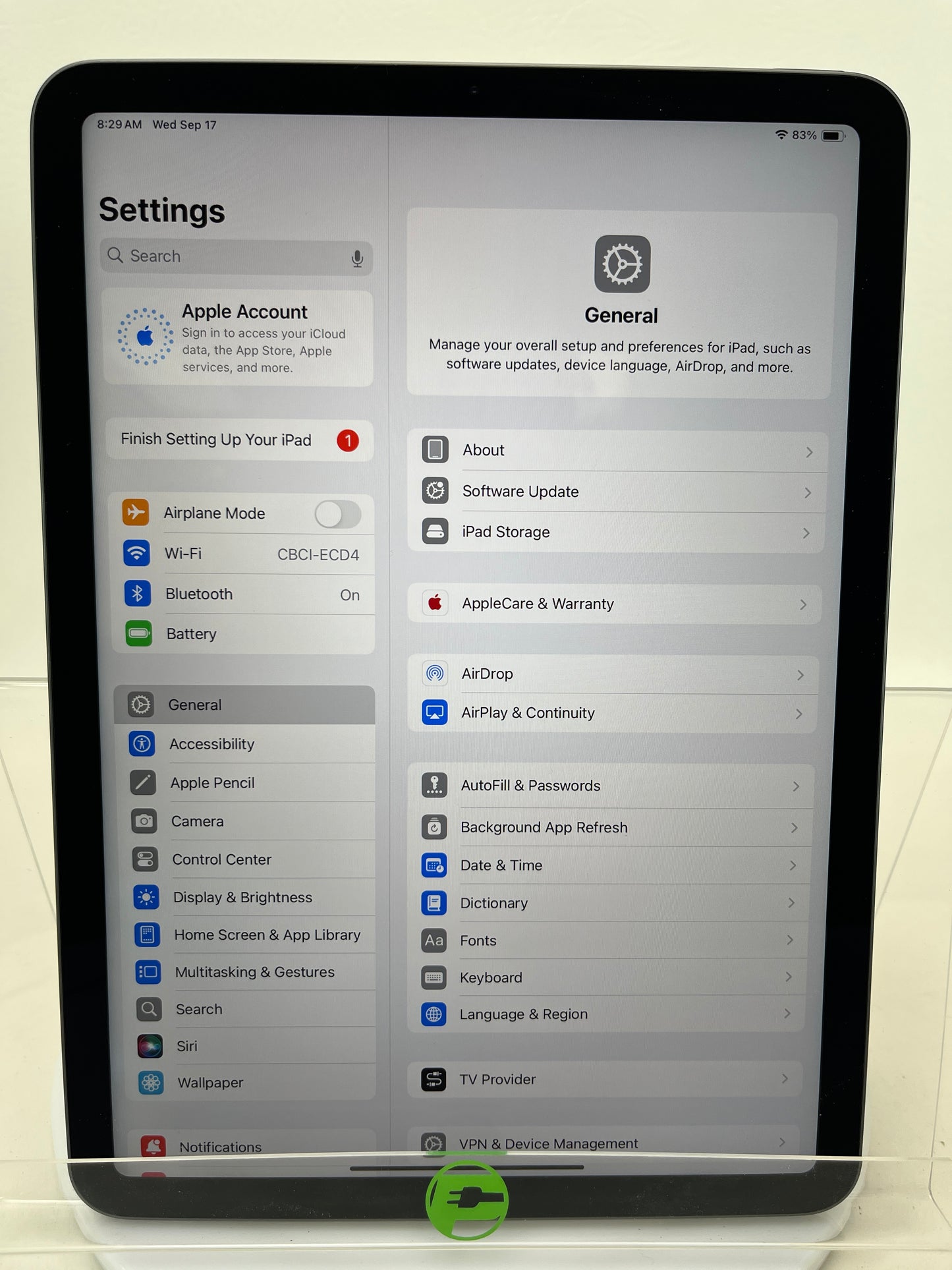 WiFi Only Apple iPad Air 4th Gen 64GB SPACE GRAY MYFM2LL/A